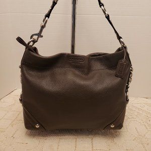 COACH CARLY HOBO BAG F15251 BROWN PEBBLED LEATHER USED ONCE